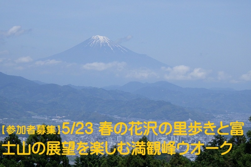 春の花沢の里歩きと富士山の展望を楽しむ満観峰ウォーク